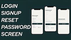 Login, Signup, Reset Password Screen - Flutter UI - Speed Code