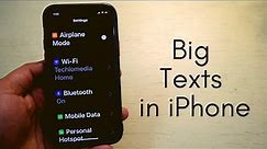 How to make font size larger on iPhone | Increase iPhone text size