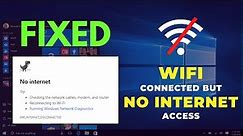 How to fix WIFI Connected but No Internet Access Problems on Windows 10 Laptop [SOLVED]