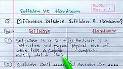 Difference between Hardware and Software | Hardware Vs software | Computer