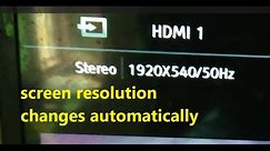 Screen resolution changes to 1920x540/50Hz in sony bravia tv
