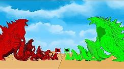 Evolution of Blue GODZILLA vs Evolution of RED SHIN GODZILLA: Atomic Breath | Godzilla Cartoons