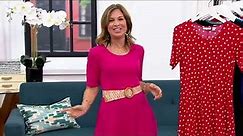 Susan Graver Liquid Knit Fit and Flare Dress with Elbow Sleeves on QVC