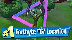 Fortnite Fortbyte #67 Location - Accessible by flying Retaliator Glider rings Southen Sky Platform