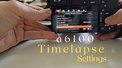 Sony a6100 Timelapse video Settings