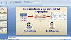 How to determine point of zero charge (PZC) in origin