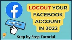 How to logout Facebook on laptop | How to logout your Facebook account for pc/laptop (2022)