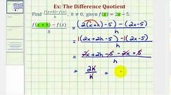Ex 1: The Difference Quotient (Linear Function)
