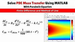 Solve PDE Mass Transfer Case Using Finite Difference and Method of Line. MATLAB