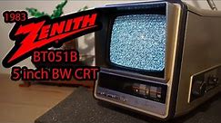 Zenith BT051B Portable Television - 5 inch BW CRT