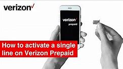 How to activate a single line on Verizon Prepaid