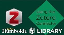 Using the Zotero Connector