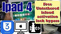 Ipad 4 (A1459,A1460, A1458 )Untethered Activation Lock Bypass | Sliver and Mac Method Easy Tricks