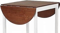 HOMCOM 55" Solid Wood Kitchen Table, Drop Leaf Tables for Small Spaces, Folding Dining Table, Brown