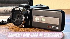 Rawiemy Raw-1308 4K Video Camera Camcorder Review & User Manual | 48MP Vlogging Camera Recorder