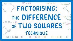 GCSE Maths - What is Difference of Two Squares (DOTS) #39