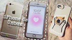 iPhone 6s (gold) 📦 aesthetic unboxing 🤍 phone case + set up ✨