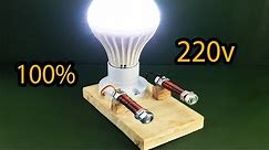 100% Free Energy Generator Self Running by Magnet With Light Bulb 220v