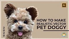 Tutorial Realistic Vector Pet Doggy | Adobe Illustrator [ TIMELAPSE ]