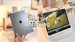 iPad Air 4th gen (space gray) 2022 unboxing ☁️ | 64 gb + accessories 📦 (aesthetic & ASMR)