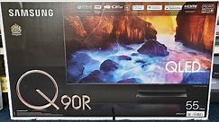 Samsung 2019 QLED 4K Q90R unboxing and setup QE55Q90R with Retail DEMO