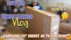 VLOG: UNBOXING 70" SAMSUNG 4K ULTRA HDR SMART TV | WIFI TV | SAMSUNG 7 SERIES REVIEW | TV REVIEW