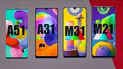 Samsung Galaxy A31 Vs A51 Vs M21 Vs M31 Comparison | Best Smartphone For You !! Techno Rohit |
