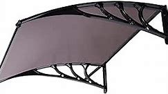 VIVOHOME Polycarbonate Window Door Awning Canopy Brown with Black Bracket 40 Inch x 40 Inch