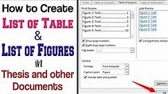 How to Create List of Tables and List of Figures in Thesis and Other Documents |