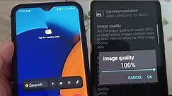 How to set the camera to maximum quality on the Samsung A03