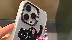 Cute Cartoon Black Cat Star Diamond Frosted Laser Phone Case For iPhone 15 14 13 12 11 Pro Max 8 7 Plus XS Bow Chain Back Cover #PhoneCases #StylishProtection #TrendyTech #Phone Case #PhoneCase #Creativity #iPhone15 #iphone15pro #Frosted #Laser #Matte #Fashion #Trend #Cute #Cartoon #Cat #Bow #Chain | NCKEY Mobile Phone Accessories Store
