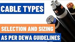 Cable types and selection as per DEWA - Simplified guide for beginners