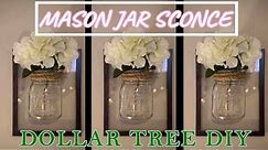 Dollar Tree DIY | FRAMED MASON JAR WALL SCONCE | Farmhouse Decor
