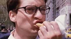 Peter Parker eats a Hot Dog