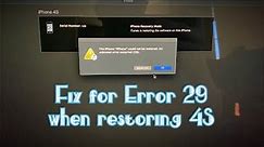 Fix for iTunes error 29 when restoring iPhone 4S