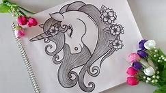 🦄How To Draw Creative Unicorn face || Beautiful Art || Step By Step || Easy Unicorn Drawing || Sana