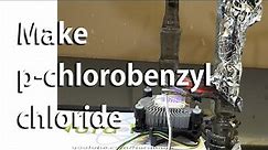 Make p-chlorobenzyl chloride (from para-chlorotoluene) 3rd step in making pyrimethamine