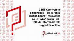 CEEB Czerwonka Szlachecka - deklaracja źródeł ciepła - formularz A i B - wzór druku PDF 2024 i informacje jak wypełnić online