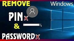 Remove PIN and Password in Windows PC • How to Disable PIN and Password in Windows