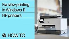 How to fix slow printing in Windows 11 | HP Printers | HP Support