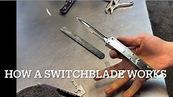How a switchblade works automatic knife disassembly￼