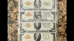 Gold Certificate Currency Collection ($10, $20, $50, $100)