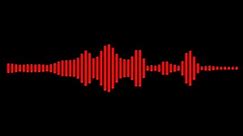 Colorful Red Sound Bar On Black Background, Musical Waves Equalizer, Pulsating Element Of Sound Design For Digital Studio