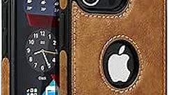 Razstorm Unique Design Luxury Leather Business Phone Case for iPhone 13 Pro Max Anti-Slip Scratch Resistant Ultra Slim Protective Case (2021,6.7”) (Brown)