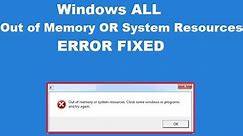 How to fix “Out of Memory” error in windows 10