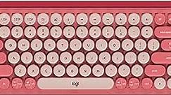 Logitech POP Mechanical Wireless Keyboard with Customizable Emoji Keys, Durable Compact Design, Bluetooth or USB Connectivity, Multi-Device, OS Compatible - Heartbreaker Rose