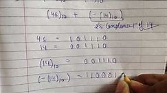 binary subtraction using 2's complement