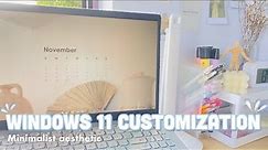 CUSTOMIZING WINDOWS 11 LAPTOP I Aesthetic minimalist Windows 11 customization ft. Lention