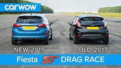 New Ford Fiesta ST 1.5 vs old 1.6 ST DRAG RACE & ROLLING RACE | carwow