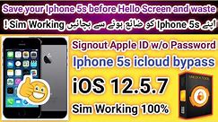 Save your Iphone 5s and signout Apple ID w/o password | Iphone 5s icloud bypass with network | 2024